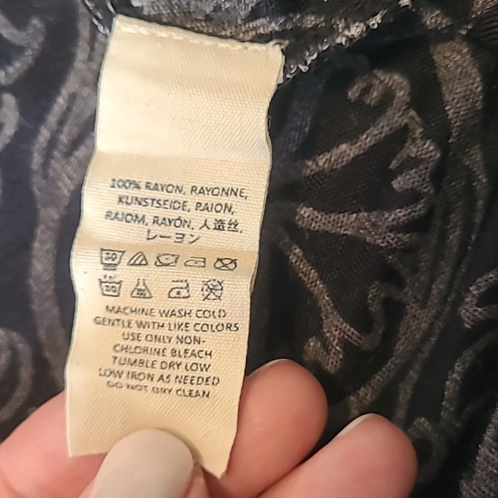 Free People Black & Taupe Medallion Mini Shift Dress Women’s XS